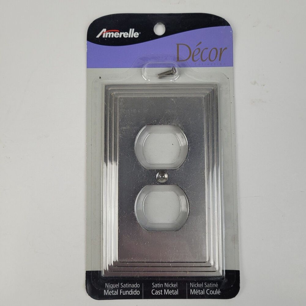 Amerelle Satin Nickel 1-Gang Stamped Steel Switch plate